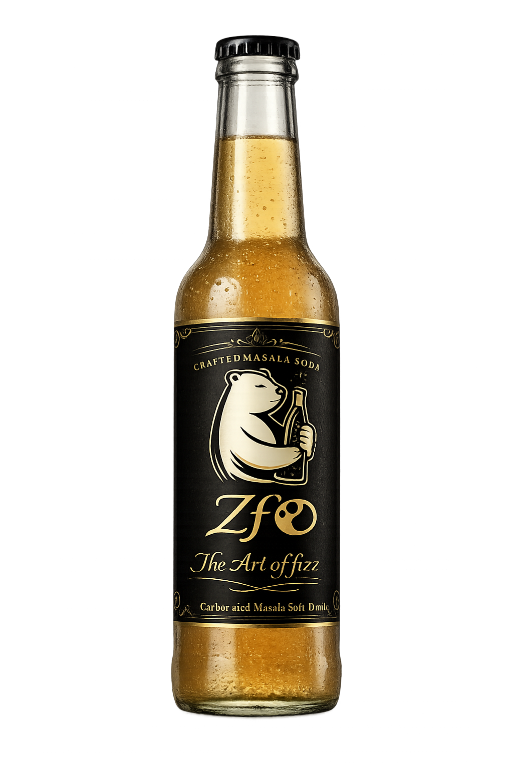 ZfO Premium Masala Soda Glass Bottle - ARTISANAL 360 ROTATION - Artisanal Indian Craft Beverage